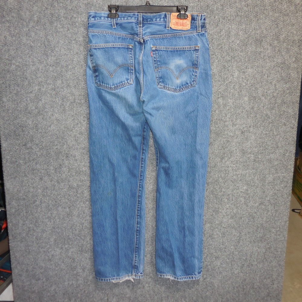Vintage Levis 501 Jeans Mens 38x34 Fits 36x32 Blue Denim Button Fly Y2K 2000s